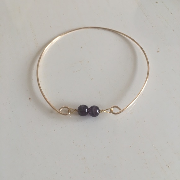 3 for $25 Gold February Birthstone Bangle Bracelet - Picture 2 of 5